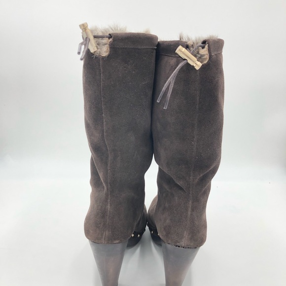 Michael Kors Sued and faux Fur lined Heel Boots - Picture 5 of 12